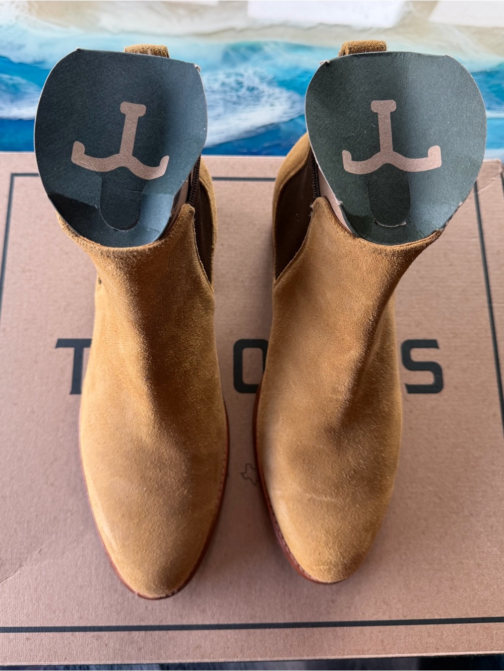 TECOVA CHELSEA SUEDE
Pullon boot Sz. 9.5 EE W Tan WORN X1 NEW INBOX NOT LOWERING